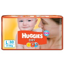 HUGGIES CARE DIAPERS LARGE 30 U